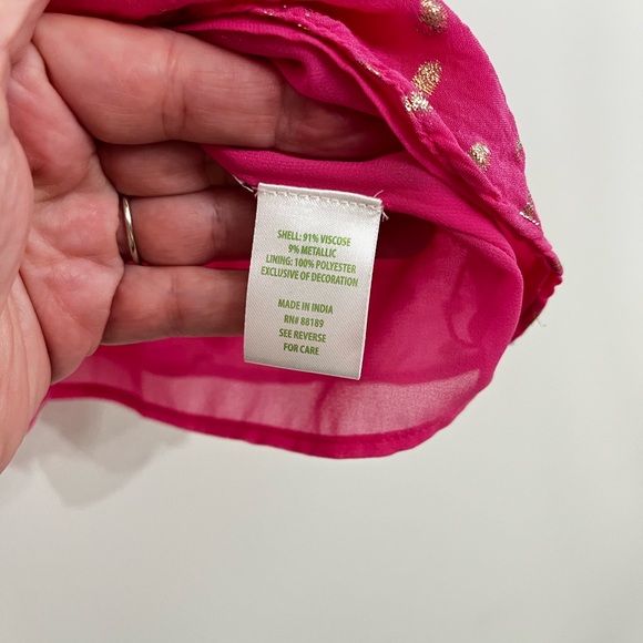 Lilly Pulitzer Joannah Aura Pink Women’s 8 Sleeveless Top Chain Vibrant Preppy - Picture 6 of 8